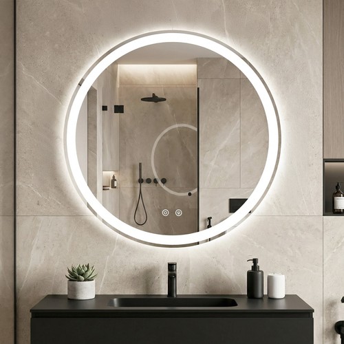 Round led bathroom mirror - round,