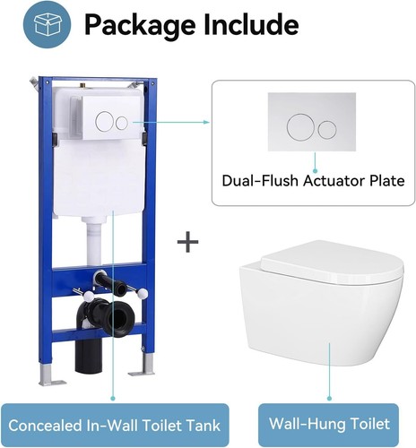 Wall hung toilet - wall,